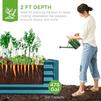 Best Choice Products 8x4x2ft Outdoor Metal Raised Garden Bed, Deep Root Planter - Image 3