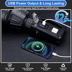 Rechargeable Spotlight Flashlight, Peascat 3, 000L Lumens LED Handheld Spot - Image 4