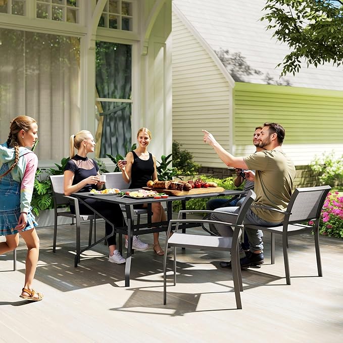 Outsunny Rectangle Outdoor Dining Table - Image 9