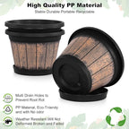 Quarut Plant Pots Set of 3 Pack 9 inch, Whiskey Barrel Planters - Image 3