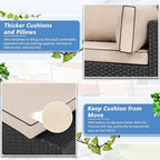 Shintenchi 7 Pieces Outdoor Patio Sectional Sofa Couch, Wicker Furniture - Image 3