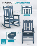 Ciokea Oversized Outdoor Rocking Chair, 380lbs Heavy-Duty Large Patio Rocker - Image 3