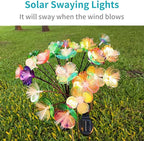 JJGoo 2 Pack Solar Garden Lights, Solar Flower Swaying Light - Image 4
