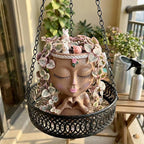 Face Planter Pot with Heart Hands, Resin Head Planter - Image 5