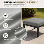 HOMREST Metal Outdoor Ottoman, 2-Piece Aluminum Footstool w/Removable Cushion - Image 4