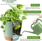 2 Pack 8 Inch Pots for Plants Indoor, Plastic Self Watering Planters - Image 5