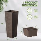 Devoko Resin Tall Planters for Outdoor Plants Set of 2, Large Taper Outdoor - Image 7