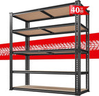REIBII 40" W Garage Shelving 2500LBS Storage Shelves 72" H Metal Shelving 5 - Image 9