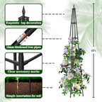 6FT Obelisk Trellis for Climbing Plants Outdoor, 16mm Rust-Proof Extra - Image 3