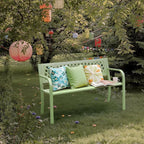 VINGLI 47'' Outdoor Bench, Weather Resistant Garden Patio Bench Powder Coated - Image 9