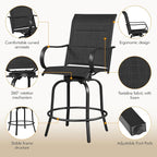 Yaheetech 6 Piece Patio Swivel Bar Stools Texteline Chairs - Image 6