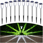 Solar Pathway Lights 10 Pack Christmas Solar Lights Outdoor Waterproof 6000K - Image 8