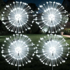 JJGoo Solar Firework Lights, 4 Pack 120 LEDs 2 Lighting Modes Solar Garden by JJGoo