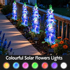 Solar Garden Lights, Solar Blue Delphinium Flowers Lights 8 Pack 160 LEDs - Image 4