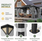 Aoxun 10'x14' Hardtop Gazebo, Aluminum Frame Permanent Pavilion - Image 6