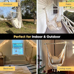 Miztli Hammock Chair with Hanging Chair Cover – Max 500 Lbs, Steel Spreader Bar - Image 8