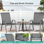 Patio Chairs Set of 2, All Weather Breathable Stackable Outdoor Dining Chairs - Image 7