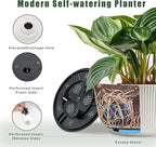 T4U 12 Inch Large Self Watering Plant Pots, Wide Self Watering Planter - Image 3