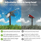 8 Pack Solar Spot Lights Outdoor, Waterproof IP65 Adjustable, 3 Lighting Modes - Image 2