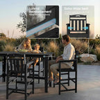Ciokea 3 Pcs Outdoor Bar Height Table Set, Heavy-Duty All-Weather HDPE Patio - Image 4