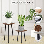 2 Pack Indoor Plant Stand, Mid-Century Wooden Style Plant Holder, Indoor - Image 4