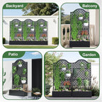 Metal Raised Garden Bed with Trellis & Privacy Screen - Image 6