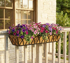 30 Inch Window Deck with Coco Liner, Fence Metal Hanging Flower Planter Window - Image 9