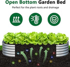 zizin 2 Pack Oval Galvanized Raised Garden Bed Kit 8x4x1ft Large Metal Planter - Image 3
