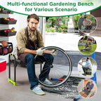 10.8” Wide Garden Kneeler and Seat, Heavy Duty Foldable Gardening Stool - Image 4