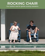 Oversized Rocking Chair Outdoor, High Back Porch Rocker Chair, HDPE All Weather - Image 7