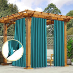 NICETOWN 2 Panels Outdoor Curtains Waterproof Pocket & Back Tab on Top & Bottom - Image 8
