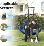 Double Egg Chair with Stand Hammock Swing Chair Foldable Hanging Loveseat - Image 6