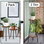 2 Pack Indoor Plant Stand, Mid-Century Wooden Style Plant Holder, Indoor - Image 5
