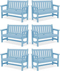 SERWALL Outdoor Bench, HDPE Outdoor Benches Weatherproof, 2-Person Garden Bench by SERWALL