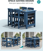 SERWALL 8-Piece HDPE Counter Height Dining Table Sets - Image 5