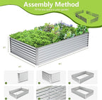 8x4x2FT Galvanized Raised Garden Bed, Galvanized Planter Boxes Outdoor - Image 4