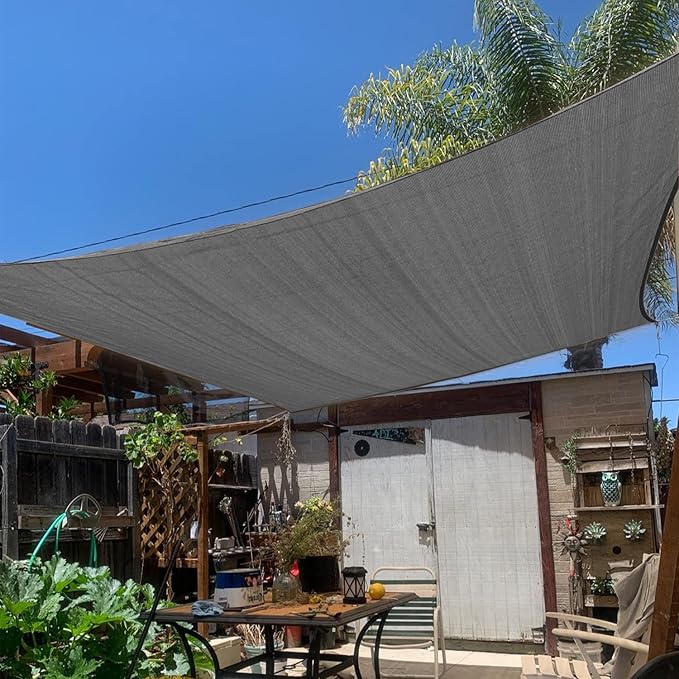 KANAGAWA 6'X14' Dark Gray Custom Size Sun Shade Sail Rectangle UV Block Canopy by KANAGAWA