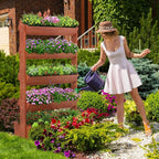 DoCred Vertical Wooden Raised Garden Bed, 5 Tier Garden Planters Freestanding - Image 2