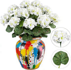 Artificial Geranium Flowers for Outdoors, 6 Bundles Realistic Silk Fake Geranium - Image 3
