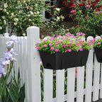 CADUKE 6 PCS Railing Planter Boxes, 17 Inch Deck Rail Planters - Image 3