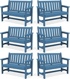 SERWALL Outdoor Bench, HDPE Outdoor Benches Weatherproof, 2-Person Garden Bench by SERWALL