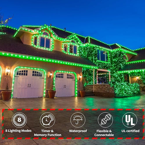150ft LED Rope Lights Outdoor, 1080 LED Connectable and Flexible Tube Lights - Image 2