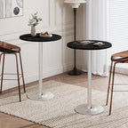 Flamaker Round Bistro Pub Table Modern Style Metal Base MDF Top Cocktail Bar - Image 2