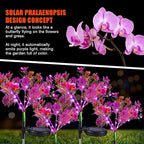 Neporal Solar Garden Lights, 4PK Purple Phalaenopsis Solar Flowers Outdoor - Image 2