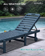 SERWALL Patio Chaise Lounge Chair Set of 4, HDPE Outdoor Lounge Chair - Image 8