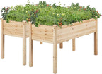 Yaheetech 2pcs Raised Garden Bed 48x24x30in Elevated Wooden Horticulture by Yaheetech