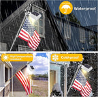 Solar Flag Pole Light, Bright Warm White 3000k Flagpole Light Upgrade Solar - Image 6