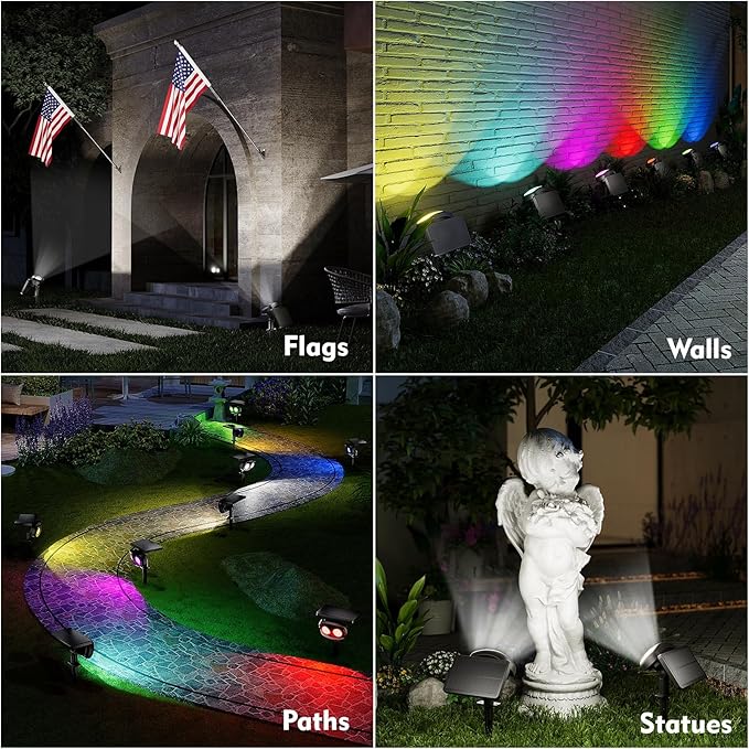 Solar Spot Lights Outdoor Waterproof IP68, RGB Colors Changing Solar Lights - Image 9
