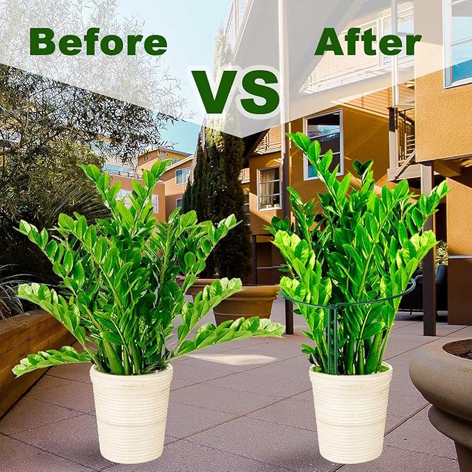 HiGift 12 Pack Plant Stakes for Indoor Plants, Metal Garden Peony Support Cages - Image 4