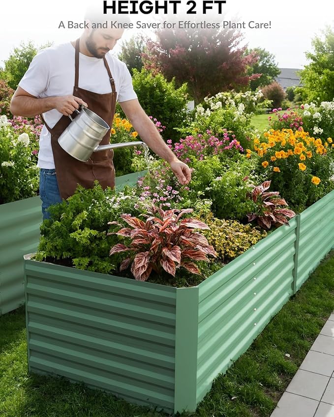 Garvee 2PCS 6x3x2ft Galvanized Raised Garden Bed Outdoor, Rust-Resistant Raised - Image 2